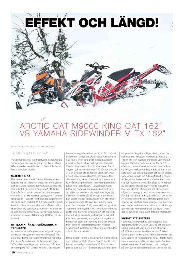 thumbnail of Arctic Cat M9000 King Cat 162 VS Yamaha Sidewinder M-TX 162